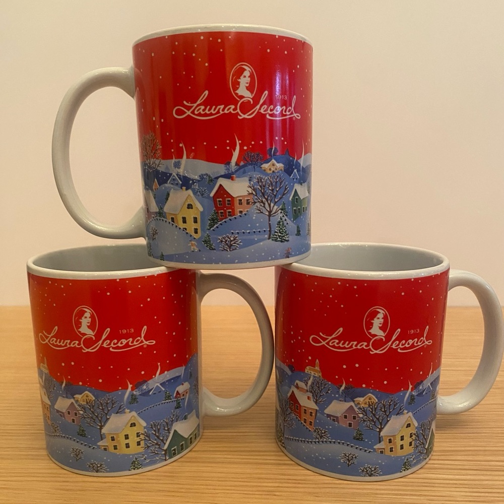 Set of 3 Laura Secord Holiday Winter Mugs